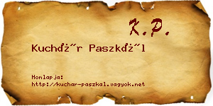 Kuchár Paszkál névjegykártya